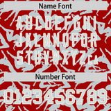 Custom Red Silver Playboy Graffiti Pattern Authentic Baseball Jersey