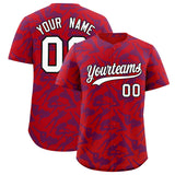 Custom Red Purple Playboy Graffiti Pattern Authentic Baseball Jersey