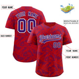 Custom Red Purple Playboy Graffiti Pattern Authentic Baseball Jersey