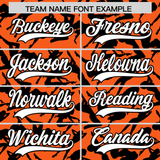 Custom Orange Black Playboy Graffiti Pattern Authentic Baseball Jersey