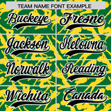 Custom Kelly Green Gold Playboy Graffiti Pattern Authentic Baseball Jersey