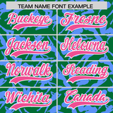 Custom Kelly Green Powder Blue Playboy Graffiti Pattern Authentic Baseball Jersey