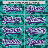 Custom Aqua Midnight Green Playboy Graffiti Pattern Authentic Baseball Jersey