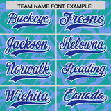 Custom Aqua Light Blue Playboy Graffiti Pattern Authentic Baseball Jersey