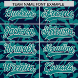 Custom Navy Aqua Playboy Graffiti Pattern Authentic Baseball Jersey