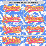 Custom Powder Blue White Playboy Graffiti Pattern Authentic Baseball Jersey