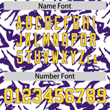 Custom White Purple Playboy Graffiti Pattern Authentic Baseball Jersey