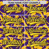 Custom Purple Yellow Playboy Graffiti Pattern Authentic Baseball Jersey