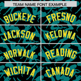 Custom Black Aqua Playboy Graffiti Pattern Authentic Baseball Jersey