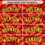 Custom Red Orange Playboy Graffiti Pattern Authentic Baseball Jersey