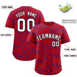 Custom Red Purple Playboy Graffiti Pattern Authentic Baseball Jersey