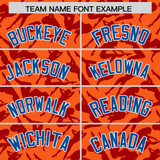 Custom Orange Red Playboy Graffiti Pattern Authentic Baseball Jersey