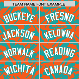 Custom Orange Aqua Playboy Graffiti Pattern Authentic Baseball Jersey