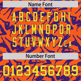 Custom Orange Purple Playboy Graffiti Pattern Authentic Baseball Jersey