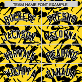 Custom Gold Black Playboy Graffiti Pattern Authentic Baseball Jersey