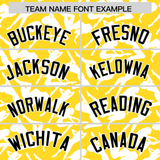 Custom Gold White Playboy Graffiti Pattern Authentic Baseball Jersey