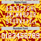 Custom Gold Red Playboy Graffiti Pattern Authentic Baseball Jersey