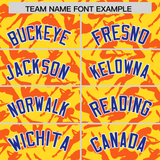 Custom Gold Orange Playboy Graffiti Pattern Authentic Baseball Jersey