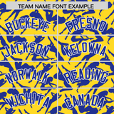 Custom Gold Royal Playboy Graffiti Pattern Authentic Baseball Jersey