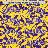 Custom Gold Purple Playboy Graffiti Pattern Authentic Baseball Jersey