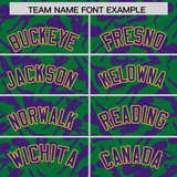 Custom Kelly Green Purple Playboy Graffiti Pattern Authentic Baseball Jersey