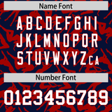 Custom Navy Red Playboy Graffiti Pattern Authentic Baseball Jersey