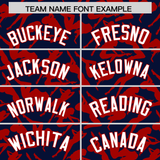 Custom Navy Red Playboy Graffiti Pattern Authentic Baseball Jersey