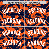 Custom Navy Orange Playboy Graffiti Pattern Authentic Baseball Jersey