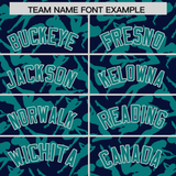 Custom Navy Aqua Playboy Graffiti Pattern Authentic Baseball Jersey