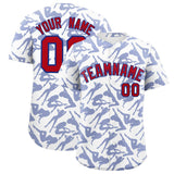 Custom White Royal Playboy Graffiti Pattern Authentic Baseball Jersey