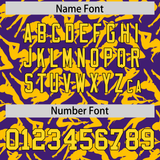 Custom Purple Yellow Playboy Graffiti Pattern Authentic Baseball Jersey