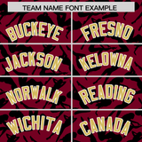 Custom Crimson Black Playboy Graffiti Pattern Authentic Baseball Jersey