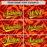 Custom Red Orange Playboy Graffiti Pattern Authentic Baseball Jersey