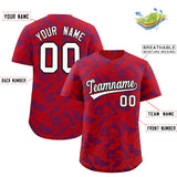 Custom Red Purple Playboy Graffiti Pattern Authentic Baseball Jersey