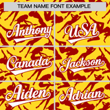 Custom Gold Red Playboy Graffiti Pattern Authentic Baseball Jersey