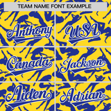 Custom Gold Royal Playboy Graffiti Pattern Authentic Baseball Jersey