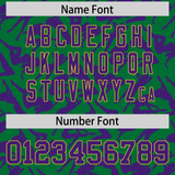 Custom Kelly Green Purple Playboy Graffiti Pattern Authentic Baseball Jersey