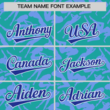 Custom Aqua Light Blue Playboy Graffiti Pattern Authentic Baseball Jersey