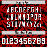 Custom Red Black Playboy Graffiti Pattern Authentic Baseball Jersey