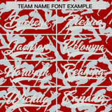 Custom Red Silver Playboy Graffiti Pattern Authentic Baseball Jersey