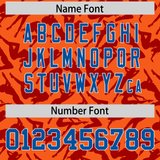 Custom Orange Red Playboy Graffiti Pattern Authentic Baseball Jersey