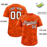 Custom Orange Black Playboy Graffiti Pattern Authentic Baseball Jersey