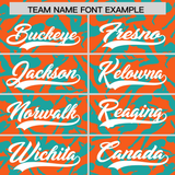 Custom Orange Aqua Playboy Graffiti Pattern Authentic Baseball Jersey