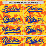 Custom Gold Orange Playboy Graffiti Pattern Authentic Baseball Jersey