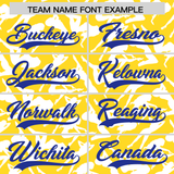 Custom Gold White Playboy Graffiti Pattern Authentic Baseball Jersey