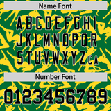 Custom Kelly Green Gold Playboy Graffiti Pattern Authentic Baseball Jersey