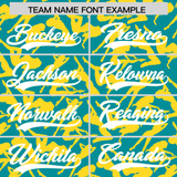 Custom Teal Gold Playboy Graffiti Pattern Authentic Baseball Jersey