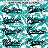 Custom Aqua White Playboy Graffiti Pattern Authentic Baseball Jersey