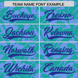 Custom Aqua Light Blue Playboy Graffiti Pattern Authentic Baseball Jersey