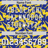 Custom Royal Gold Playboy Graffiti Pattern Authentic Baseball Jersey